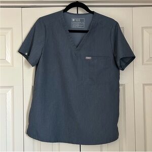 Figs • Catarina Scrub Top • Heather Denim •size M